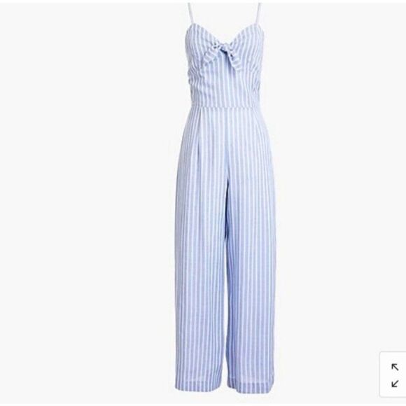 J.Crew Womens Jumpsuit Blue 14 Plus-Size Sleeveless Striped NEW Lined - Picture 11 of 11